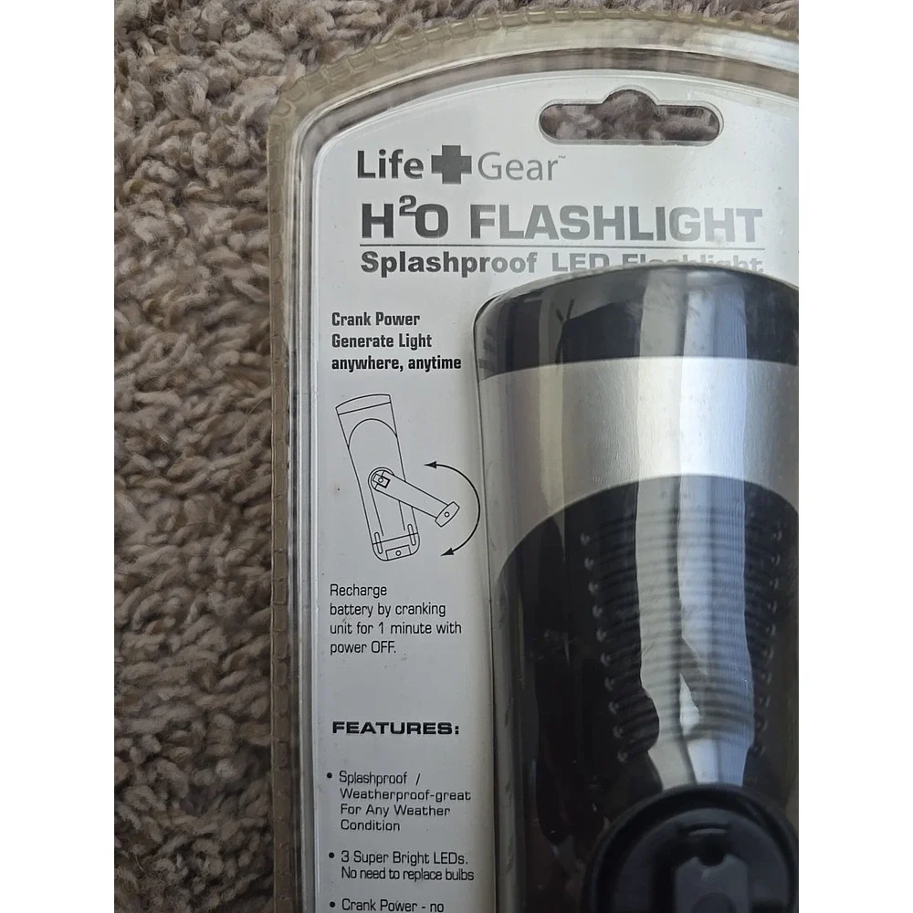 Life Gear StormProof Crank H2O Splashproof Flashlight